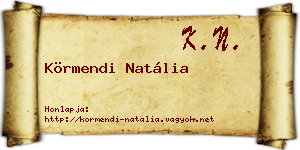 Körmendi Natália névjegykártya